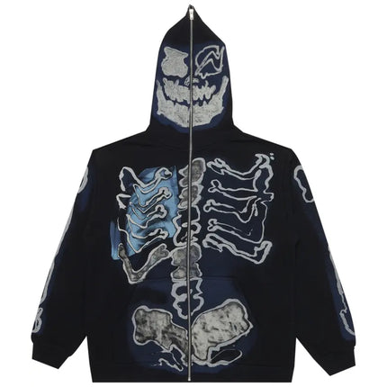Travis Scott Cactus Jack For Fragment Skeleton Graffiti Full Zip Hoodie