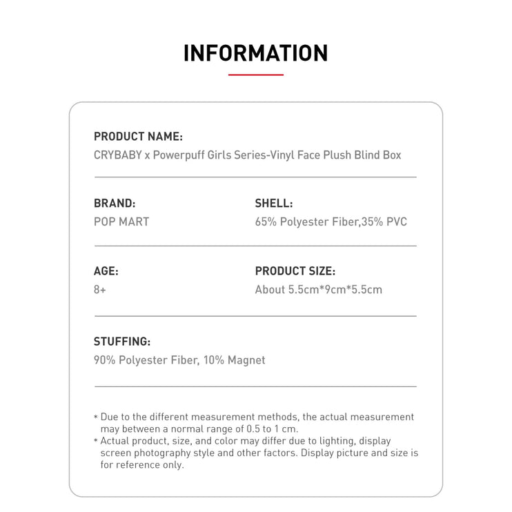 Pop Mart CryBaby x Powerpuff Girls Series Vinyl Face Plush Blind Box