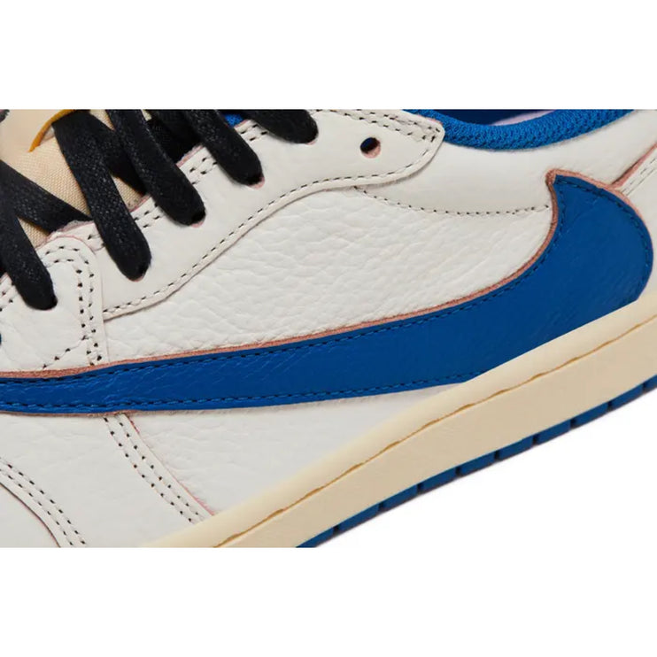 Fragment Design x Travis Scott x Air Jordan 1 Low OG SP 'Sail Military Blue'