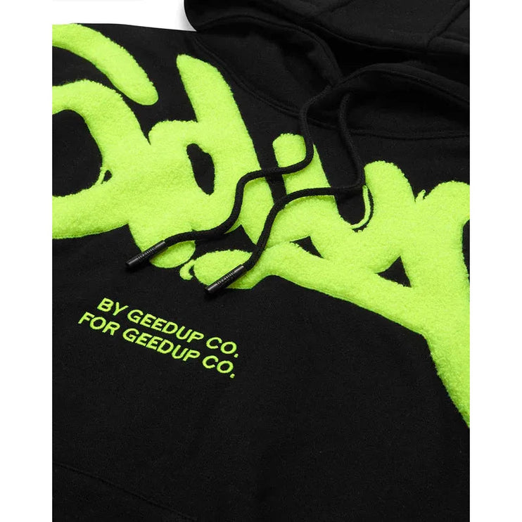 GEEDUP Handstyle Hoodie - Black/Hyper Yellow