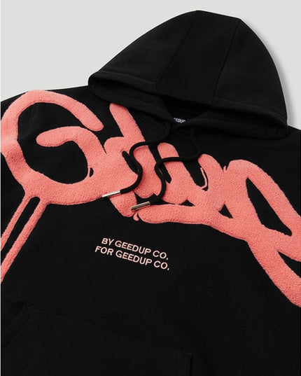 GEEDUP Handstyle Hoodie - Black/Peach