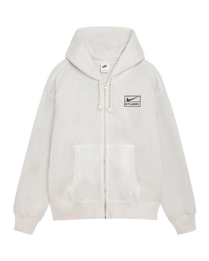 Stussy x Nike Pigment Dyed Fleece Zip Hoodie - Light Bone (SS24)