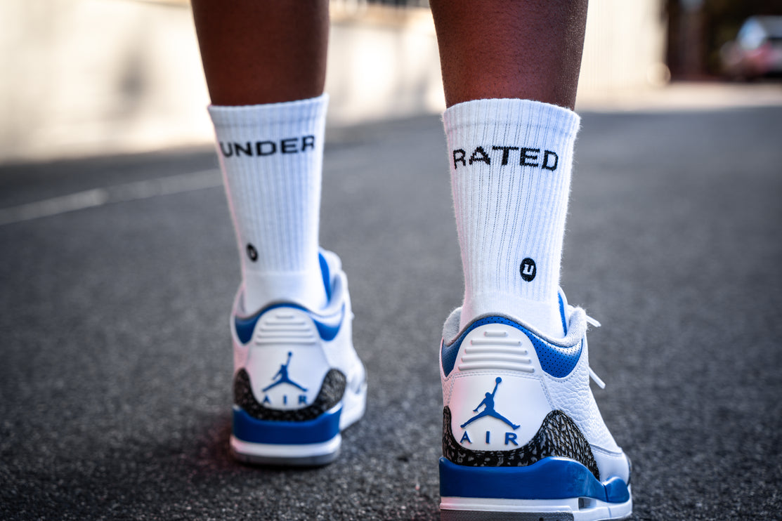 UNDERRATED Crew Socks - White (3 Pack)