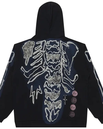 Travis Scott Cactus Jack For Fragment Skeleton Graffiti Full Zip Hoodie