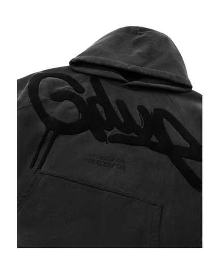 GEEDUP Handstyle Hoodie - Vintage Washed Black