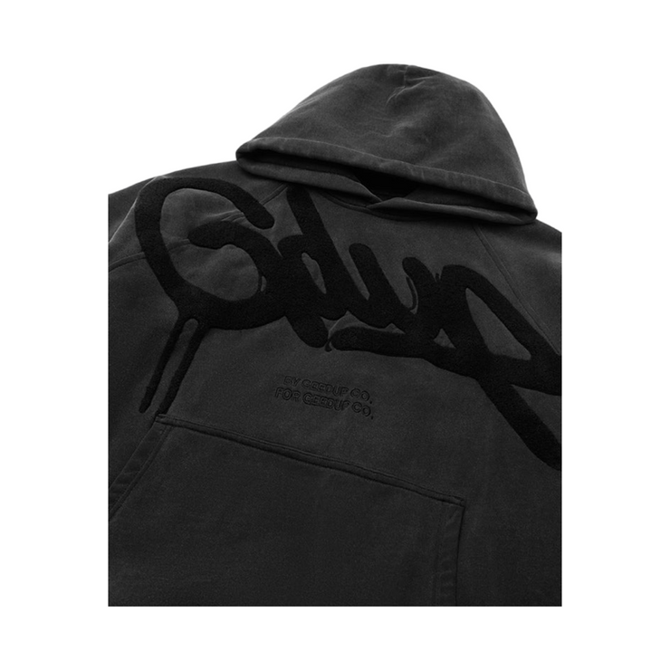 GEEDUP Handstyle Hoodie - Vintage Washed Black