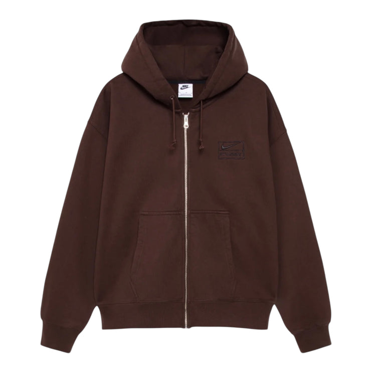Stussy x Nike Stone Washed Fleece Zip Hoodie - Dark Cinder (FW25)