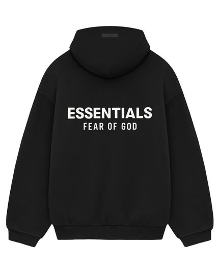 FEAR OF GOD ESSENTIALS Fleece Hoodie - Black (Holiday 2024)