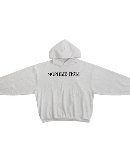Yeezy Gosha Black Dogs Hoodie - Heather Grey