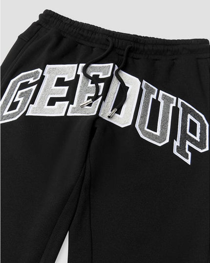 GEEDUP Team Logo Track Pants - Black/Grey Monochrome