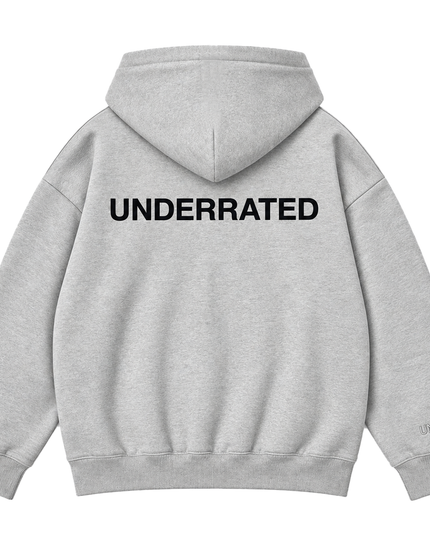 UNDERRATED Classic Logo V2 Hoodie - Heather Grey