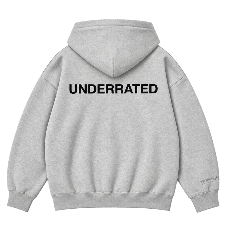 UNDERRATED Classic Logo V2 Hoodie - Heather Grey