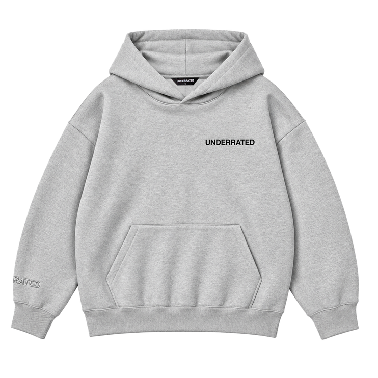 UNDERRATED Classic Logo V2 Hoodie - Heather Grey
