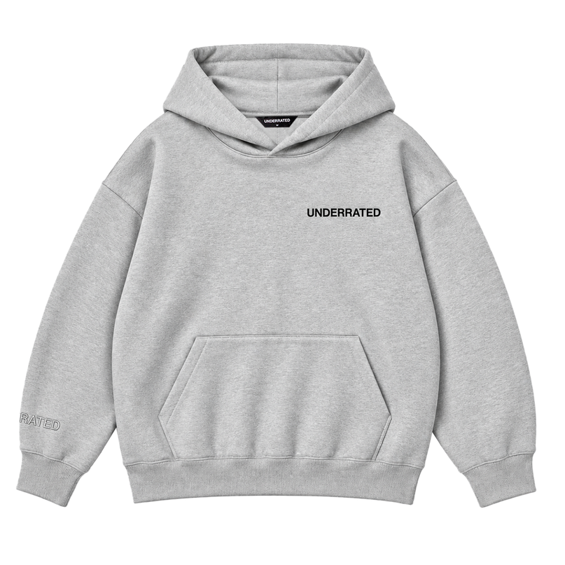 UNDERRATED Classic Logo V2 Hoodie - Heather Grey