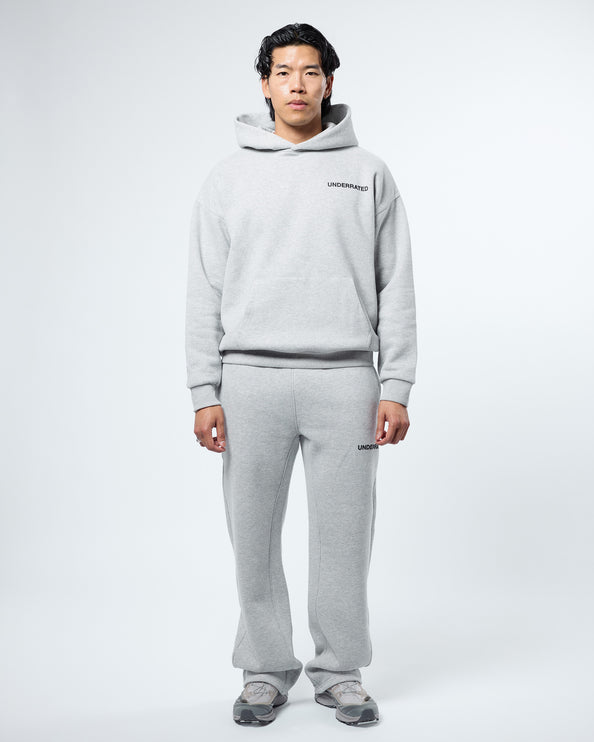 UNDERRATED Classic Logo V2 Hoodie - Heather Grey