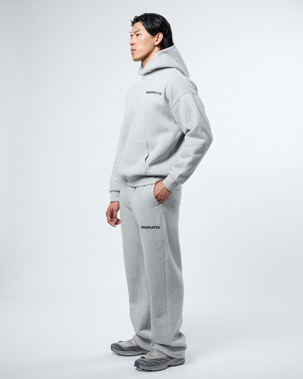 UNDERRATED Classic Logo V2 Hoodie - Heather Grey
