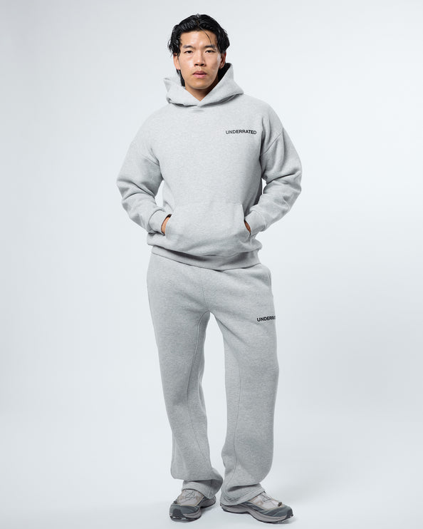 UNDERRATED Classic Logo V2 Hoodie - Heather Grey
