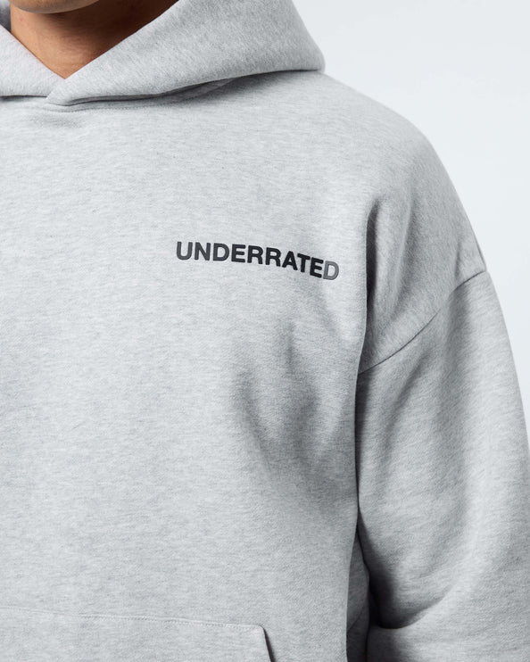 UNDERRATED Classic Logo V2 Hoodie - Heather Grey