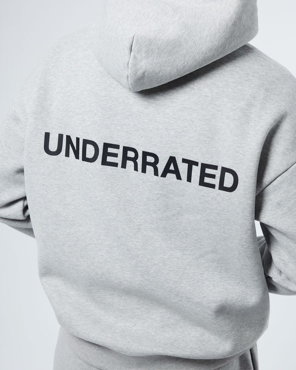 UNDERRATED Classic Logo V2 Hoodie - Heather Grey