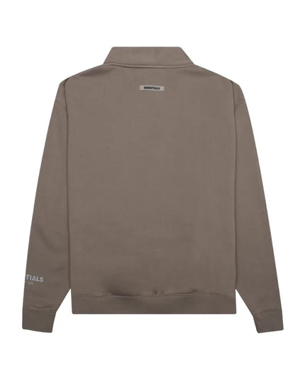 FEAR OF GOD ESSENTIALS 3D Silicon Applique Half Zip Pullover Sweater - Taupe (SS20)