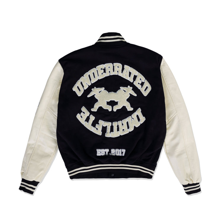 UNDERRATED x IMMORTAL FATE Varsity Jacket - Black/Cream