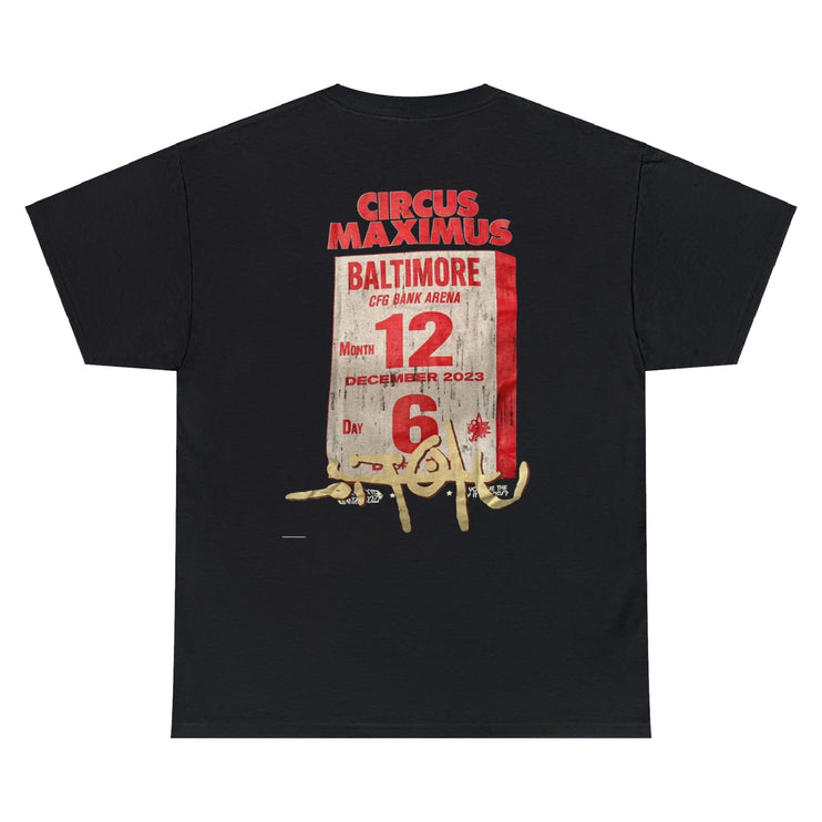TRAVIS SCOTT - UTOPIA & CIRCUS MAXIMUS BALTIMORE TOUR TEE - BLACK