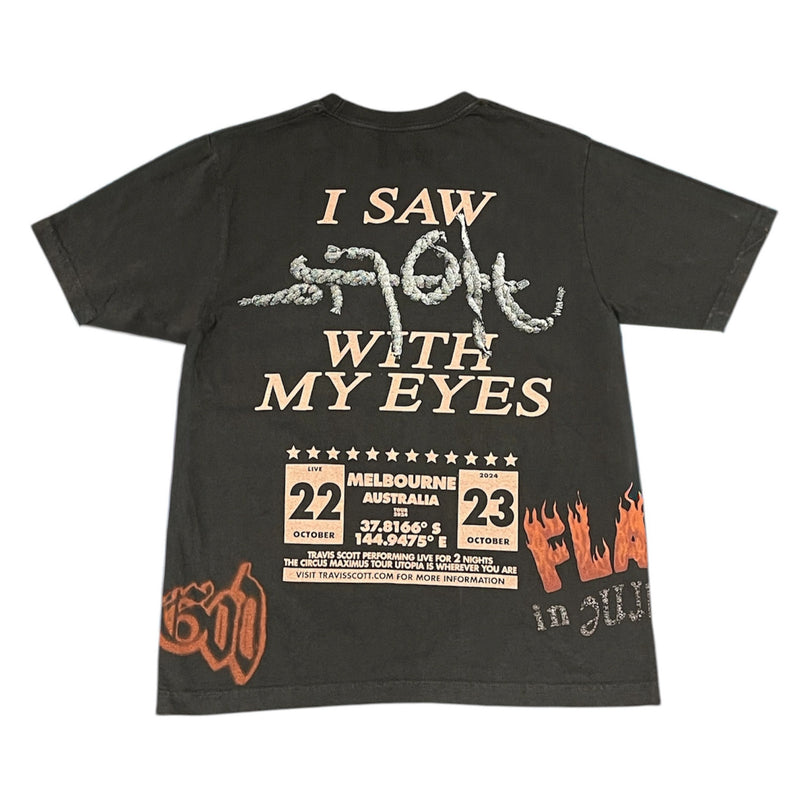 TRAVIS SCOTT - UTOPIA IS IN MELBOURNE TOUR TEE - BROWN