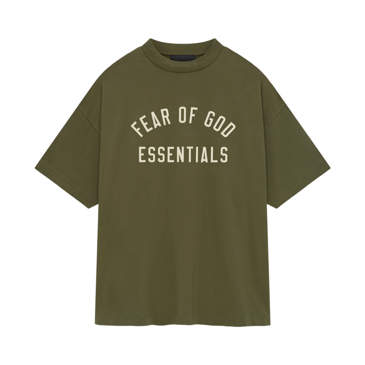 FEAR OF GOD ESSENTIALS Jersey Crewneck T-Shirt - Military (FW24)