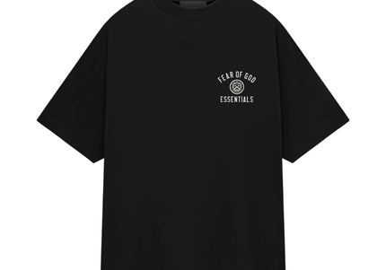 FEAR OF GOD ESSENTIALS Crest Logo Jersey Crewneck T-Shirt - Black (Holiday 2024)