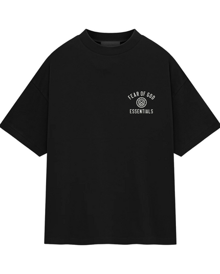 FEAR OF GOD ESSENTIALS Crest Logo Jersey Crewneck T-Shirt - Black (Holiday 2024)