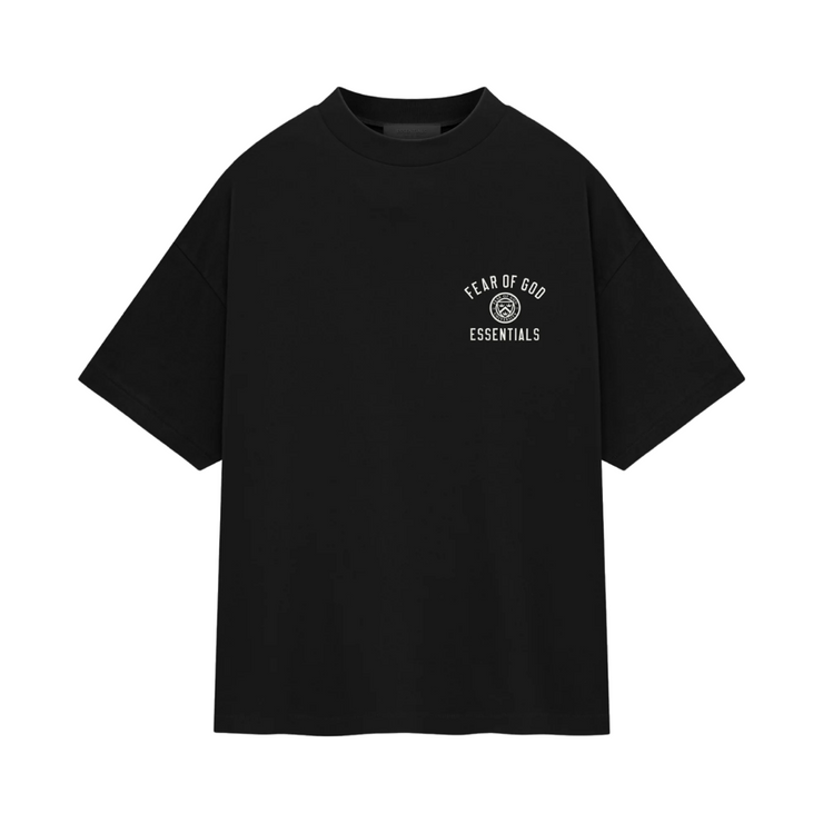 FEAR OF GOD ESSENTIALS Crest Logo Jersey Crewneck T-Shirt - Black (Holiday 2024)