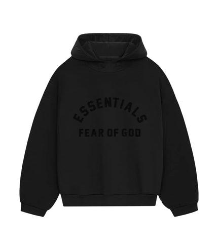 FEAR OF GOD ESSENTIALS Nylon Fleece Hoodie - Jet Black/Jet Black
