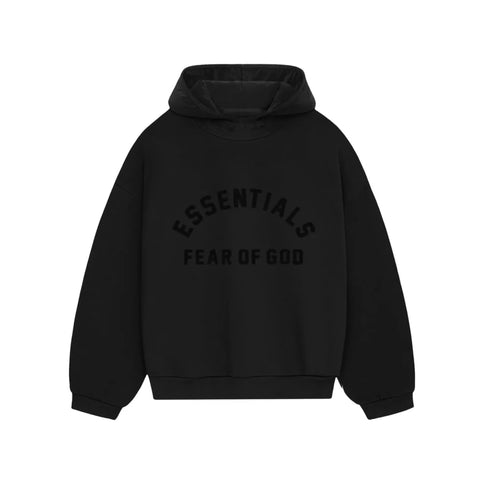 FEAR OF GOD ESSENTIALS Nylon Fleece Hoodie - Jet Black/Jet Black