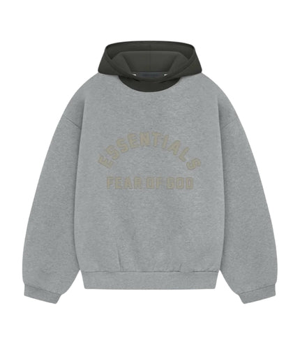 FEAR OF GOD ESSENTIALS Nylon Fleece Hoodie - Heather Grey/Ink