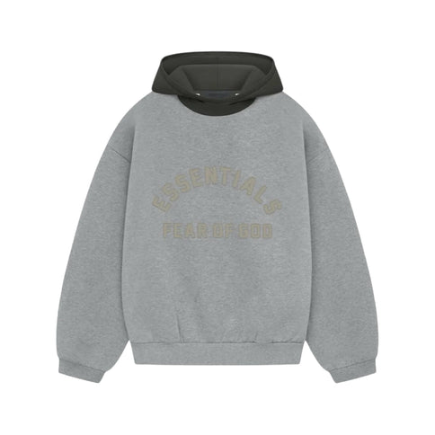 FEAR OF GOD ESSENTIALS Nylon Fleece Hoodie - Heather Grey/Ink