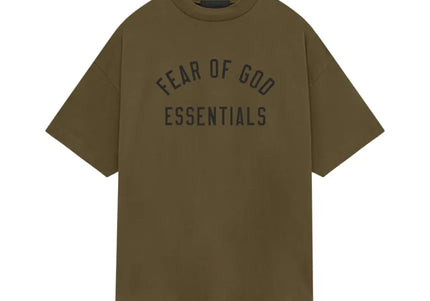 FEAR OF GOD ESSENTIALS Jersey Crewneck T-Shirt - Olive (FW24)