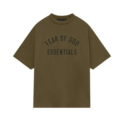 FEAR OF GOD ESSENTIALS Jersey Crewneck T-Shirt - Olive (FW24)