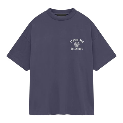 FEAR OF GOD ESSENTIALS Crest Logo Jersey Crewneck T-Shirt - Marine (Holiday 2024)