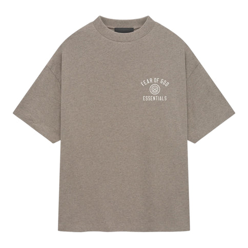 FEAR OF GOD ESSENTIALS Crest Logo Jersey Crewneck T-Shirt - Dark Heather Grey (Holiday 2024)