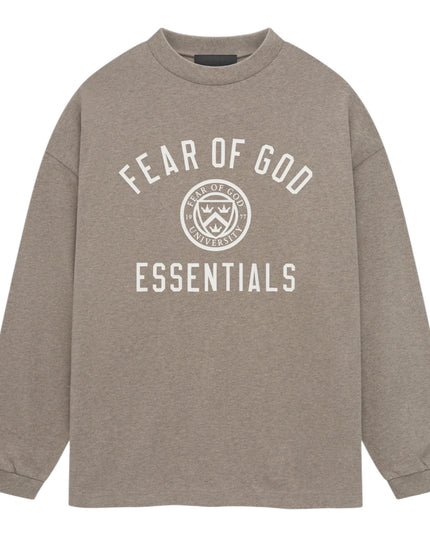 FEAR OF GOD ESSENTIALS University L/S T-Shirt - Dark Heather Grey (Holiday 2024)