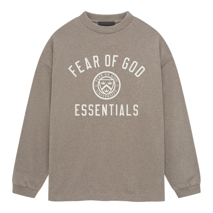 FEAR OF GOD ESSENTIALS University L/S T-Shirt - Dark Heather Grey (Holiday 2024)