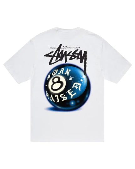 Stussy x Born & Raised 8 Ball T-Shirt - White