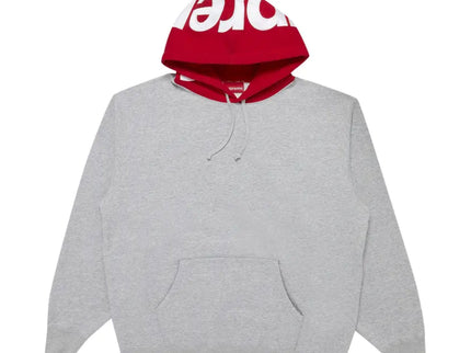 Supreme Contrast Hoodie - Heather Grey/Red (FW21)
