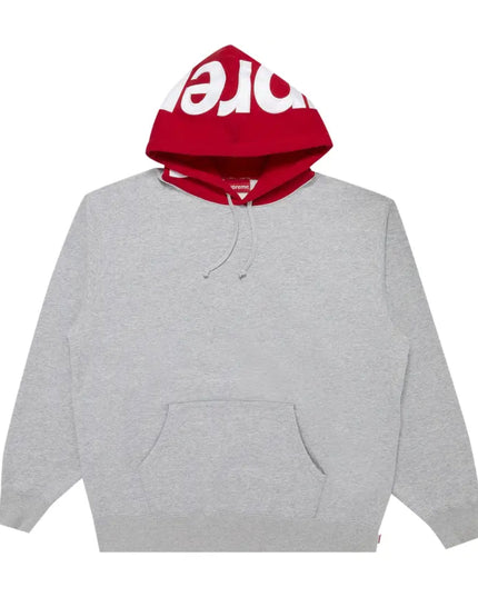Supreme Contrast Hoodie - Heather Grey/Red (FW21)