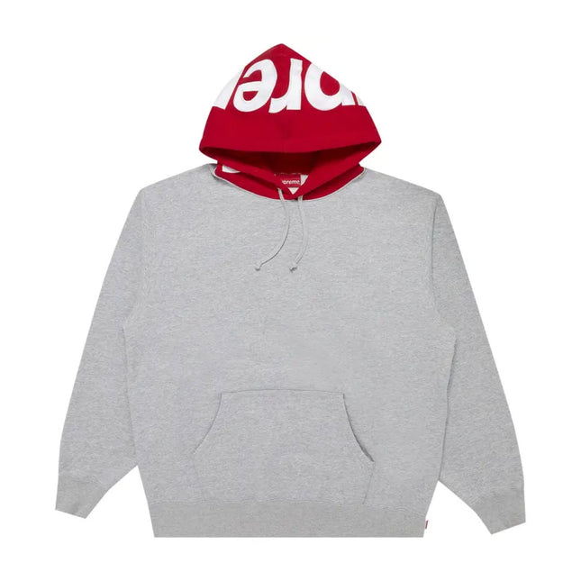 Supreme Contrast Hoodie - Heather Grey/Red (FW21)