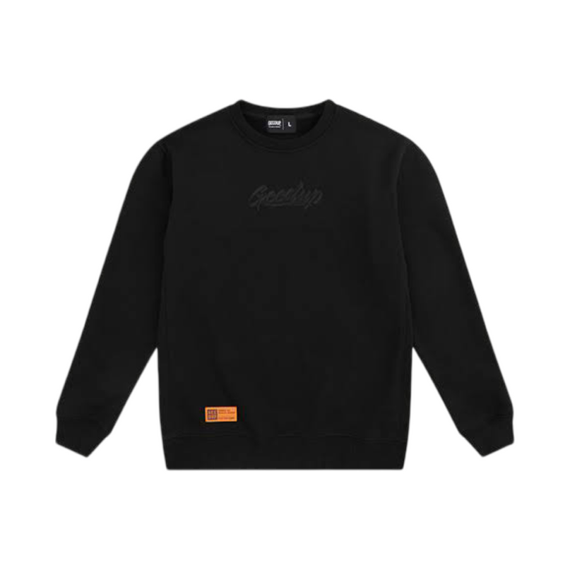 GEEDUP Script Logo Crewneck - Blackout