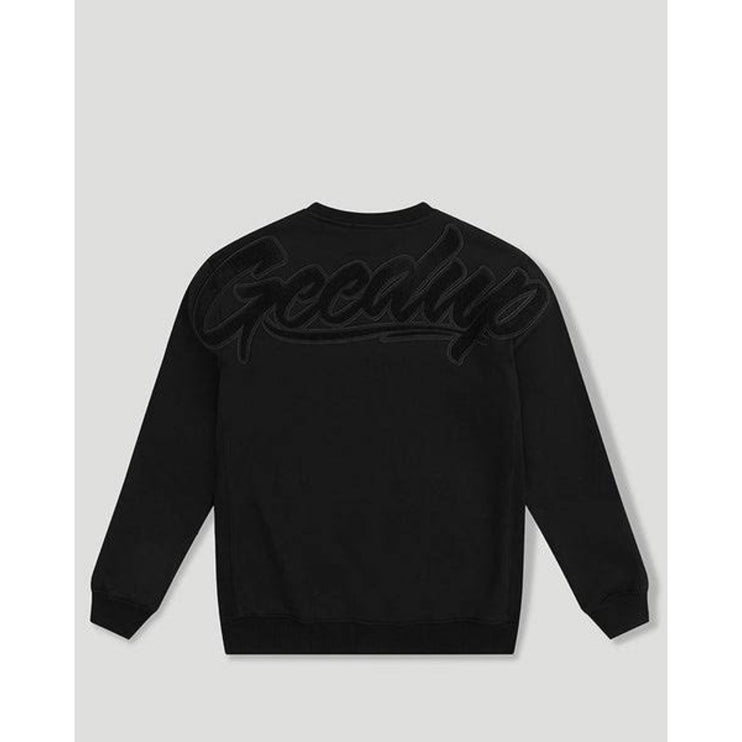 GEEDUP Script Logo Crewneck - Blackout