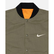 Stussy x Nike Reversible Varsity Jacket - Medium Olive/Bright Mandarin