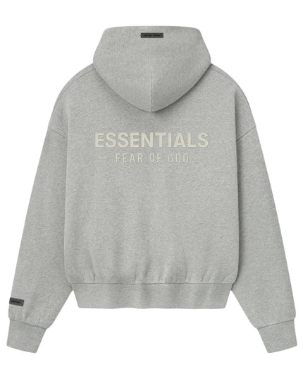 FEAR OF GOD ESSENTIALS Classic Fleece Zip-Up Hoodie - Concrete Heather (SS25)