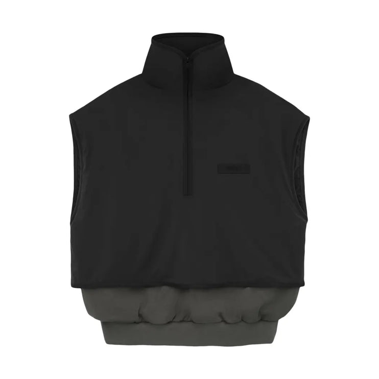 FEAR OF GOD ESSENTIALS Nylon Fleece Mockneck Vest - Jet Black/Ink
